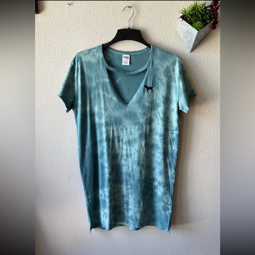 PINK Nation Blue Tie Dye Oversized T-shirt Dress Size Medium - Picture 9 of 9
